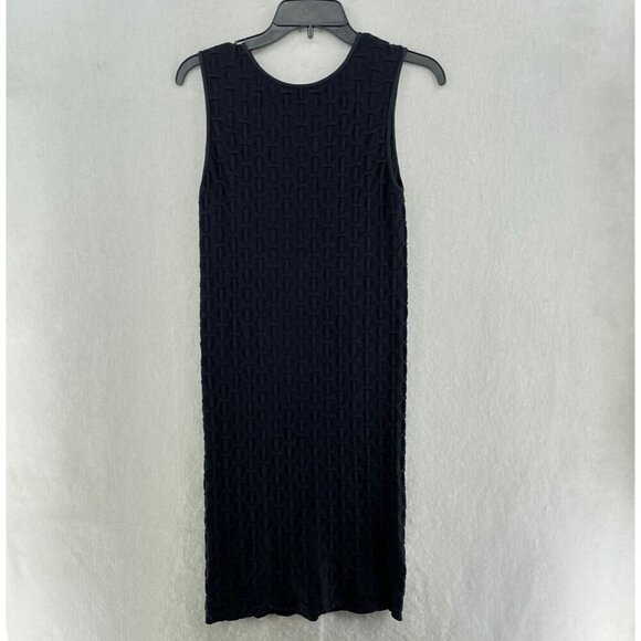 Tees by Tina Dress Women's Sz OS Black Textured Round Neck Bodycon Stretch - Picture 2 of 8